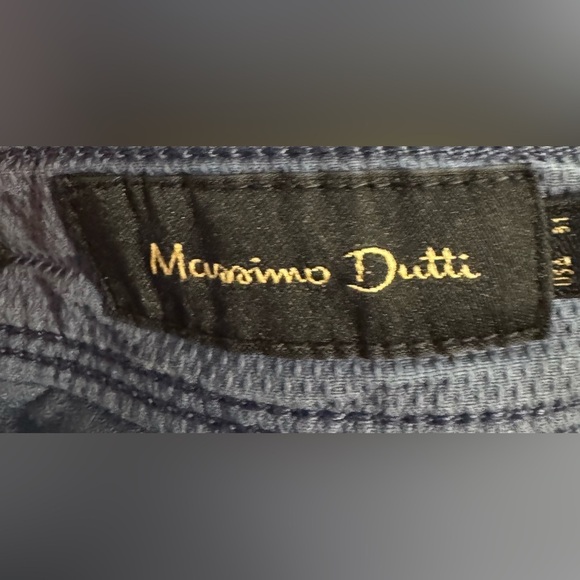 Massimo Dutti Tapered Fit Pants Men's 31x31 Navy Blue Classic Cotton Damaged - Picture 7 of 13